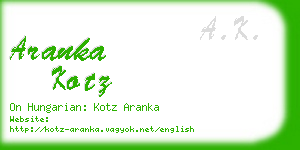 aranka kotz business card